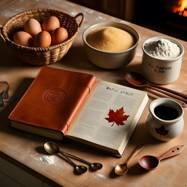 Książka kucharska i filiżanka